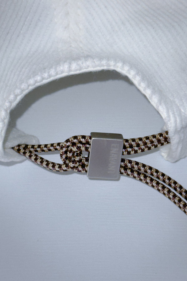 Enavant CORDUROY STRING BALL CAP in the color Ivory/Brown