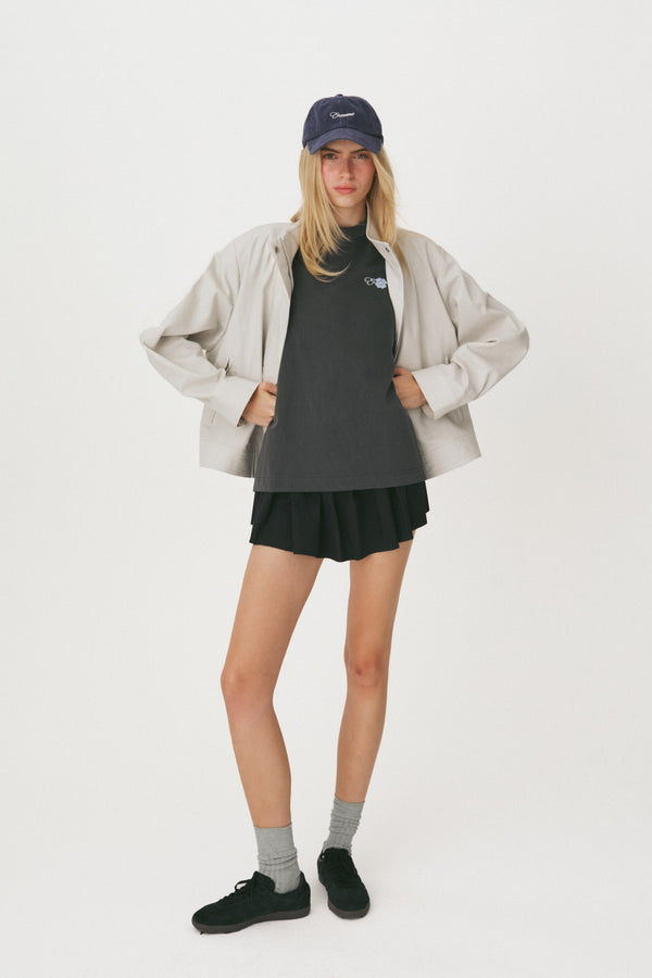 Enavant Cotton damaged lace-trim jumper in the color Gray Beige