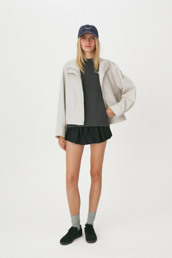 Enavant Cotton damaged lace-trim jumper in the color Gray Beige