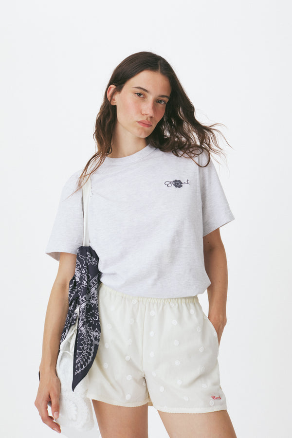 Enavant ENAVANT scarf printed t-shirt in the color Melange Gray