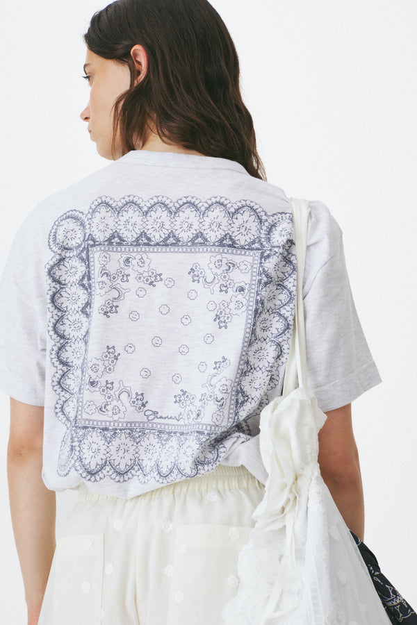 Enavant ENAVANT scarf printed t-shirt in the color Melange Gray