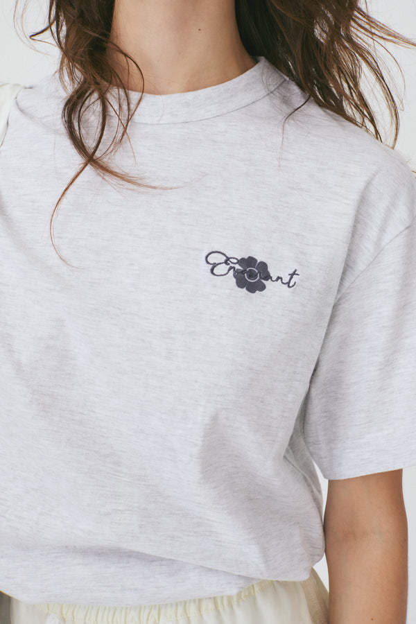 Enavant ENAVANT scarf printed t-shirt in the color Melange Gray