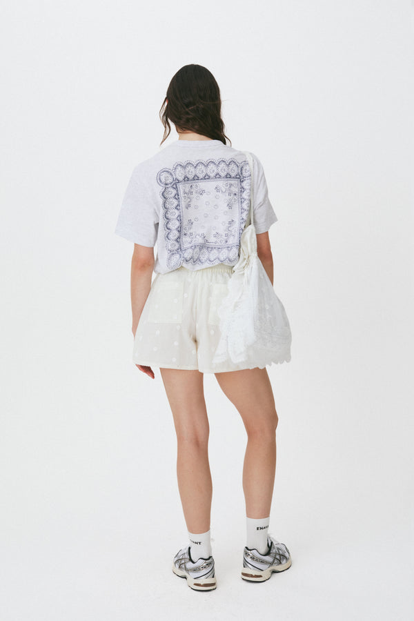 Enavant ENAVANT scarf printed t-shirt in the color Melange Gray