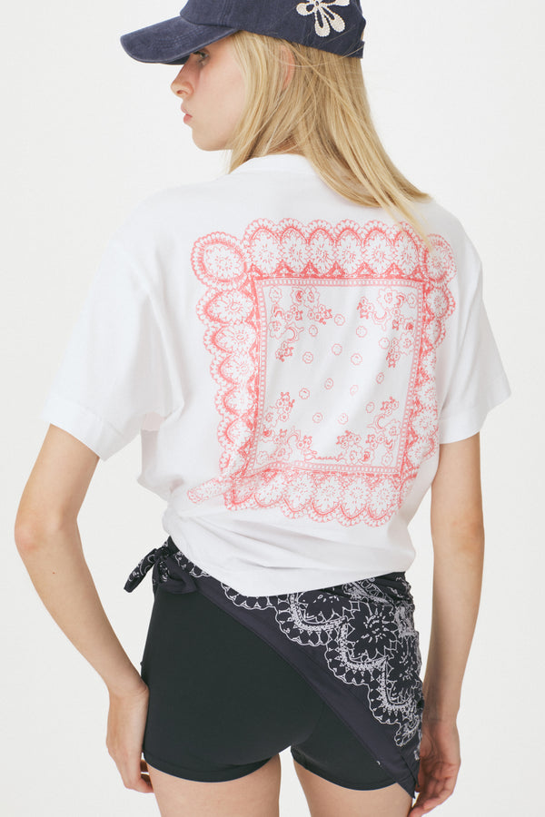 Enavant ENAVANT scarf printed t-shirt in the color White