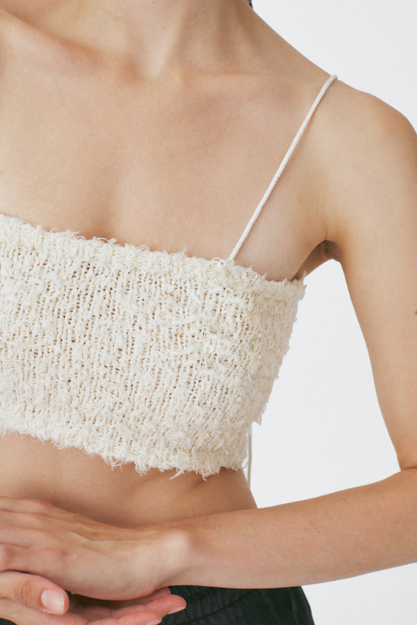 Enavant Fuzzy knit bra top in the color Cream