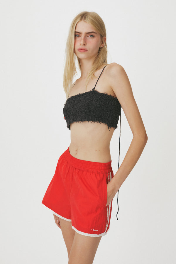 Enavant Fuzzy knit bra top in the color Charcoal