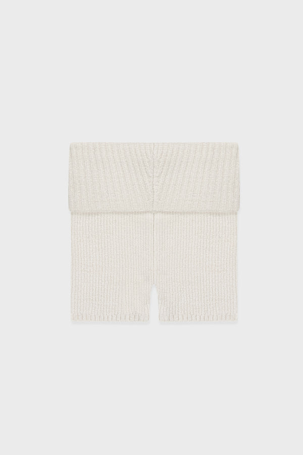 Enavant EMBROIDERED KNIT SHORT in the color Ivory