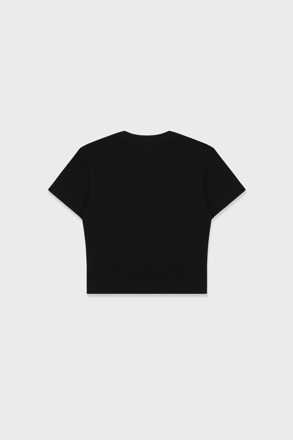 Enavant HAZE CROPPED RIBBED TOP in the color Black