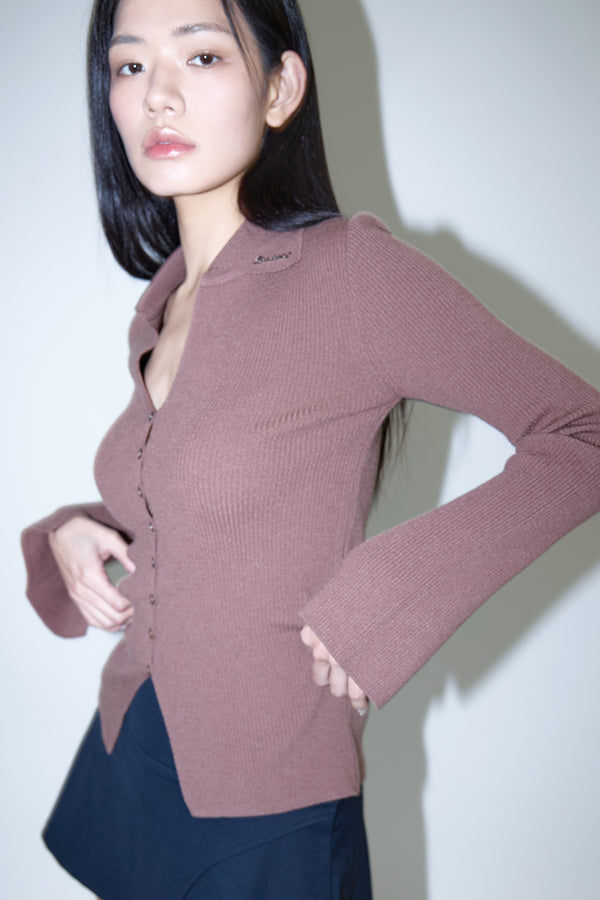 Enavant KNIT CARDIGAN in the color Brown