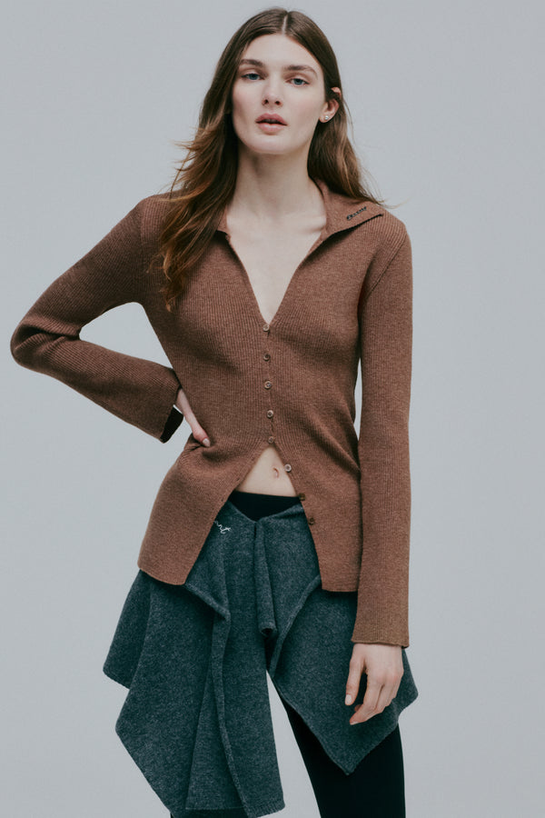 Enavant KNIT CARDIGAN in the color Brown