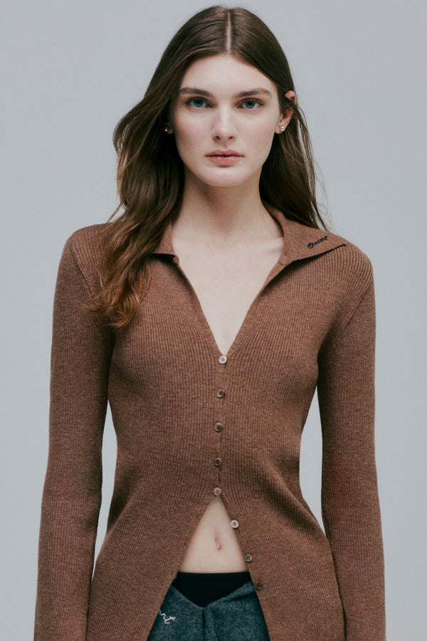 Enavant KNIT CARDIGAN in the color Brown