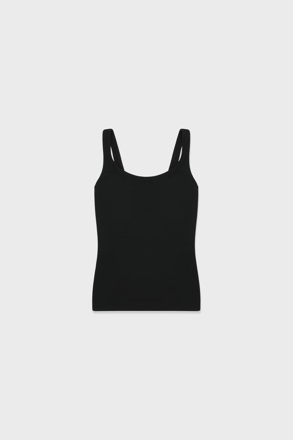 Enavant LEX VISCOSE RIBBED TANK in the color Black