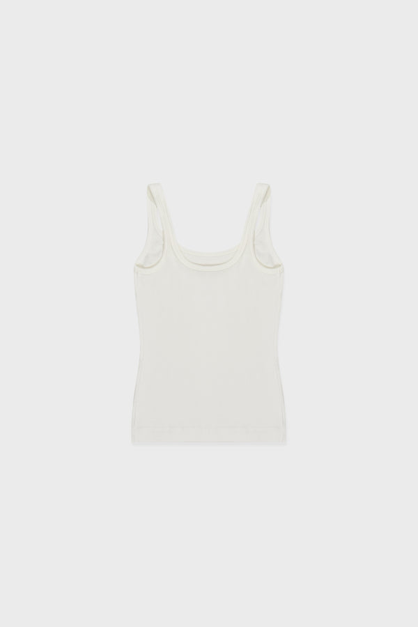 Enavant LEX VISCOSE RIBBED TANK in the color White