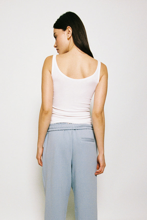 Enavant LEX VISCOSE RIBBED TANK in the color White