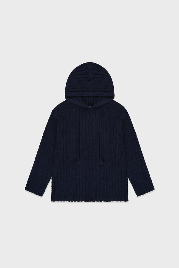 Enavant OVERSIZED KNIT HOODIE in the color Navy