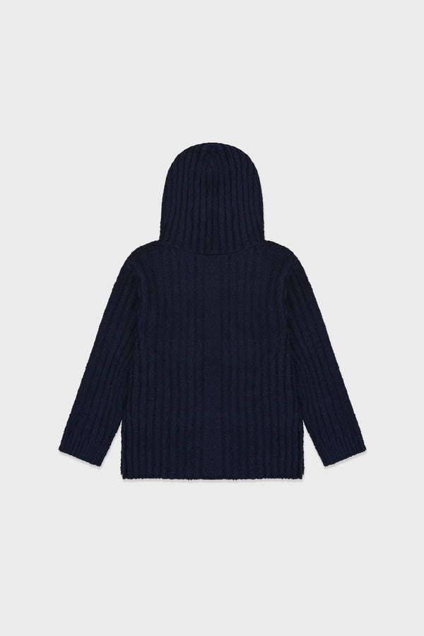 Enavant OVERSIZED KNIT HOODIE in the color Navy