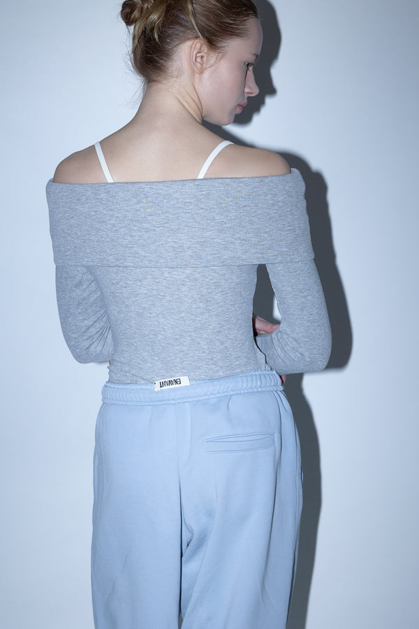 Enavant OFF-SHOULDER TOP in the color Gray