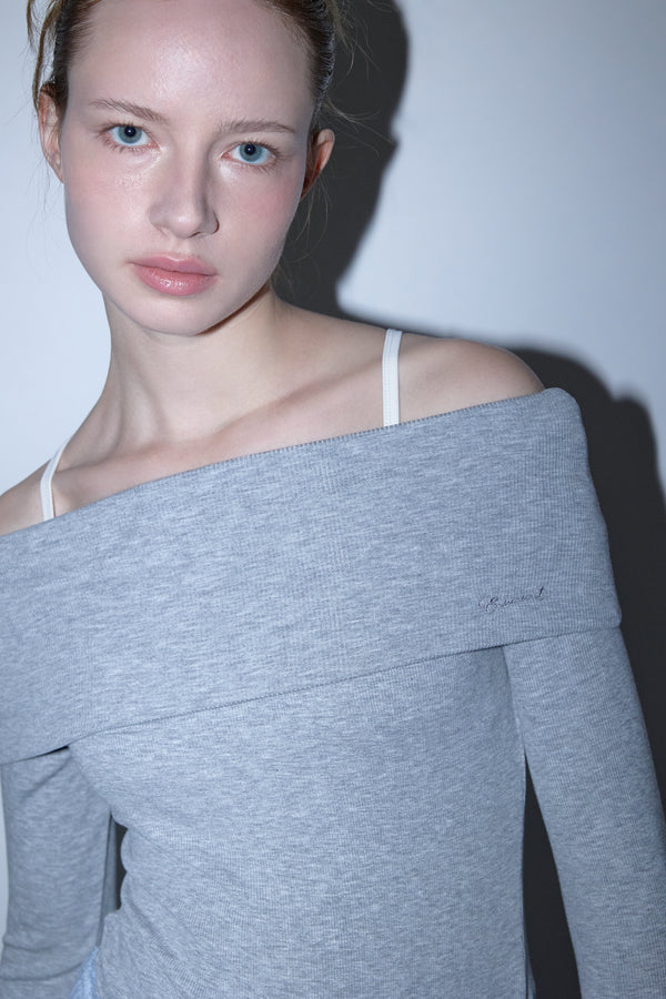 Enavant OFF-SHOULDER TOP in the color Gray