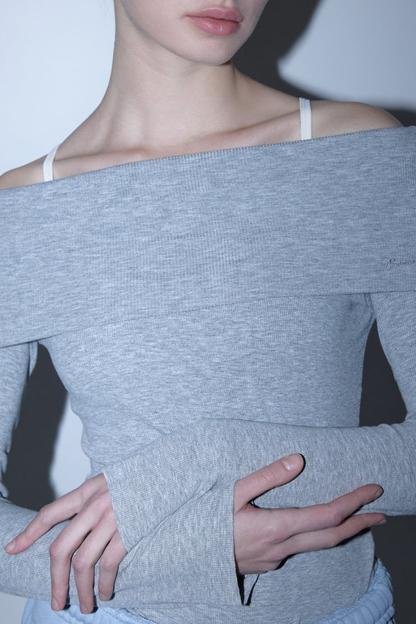 Enavant OFF-SHOULDER TOP in the color Gray