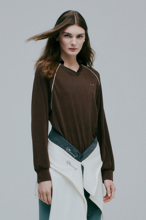 Enavant OVERSIZED TERRY TRACK TOP in the color Brown