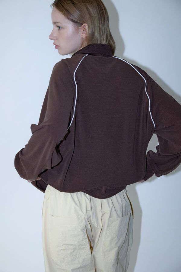 Enavant OVERSIZED TERRY TRACK TOP in the color Brown