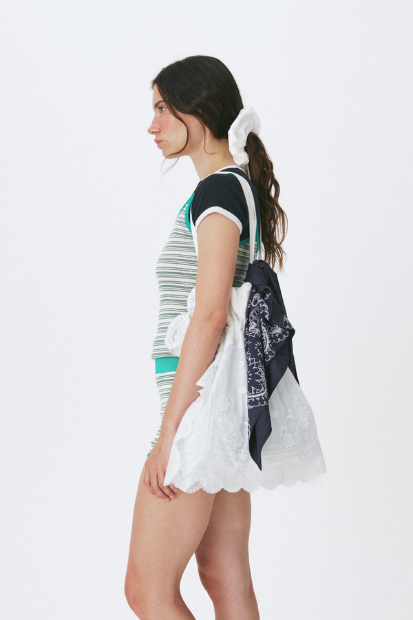 Enavant Ribbed striped sleeveless in the color Green Striped