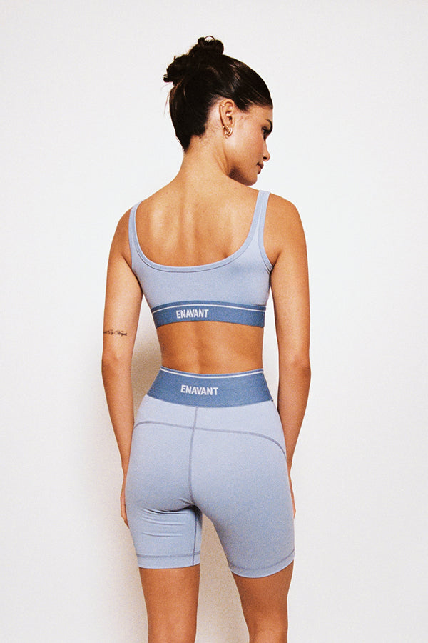 Enavant RILEY BANDED BRA TOP in the color BabyBlue