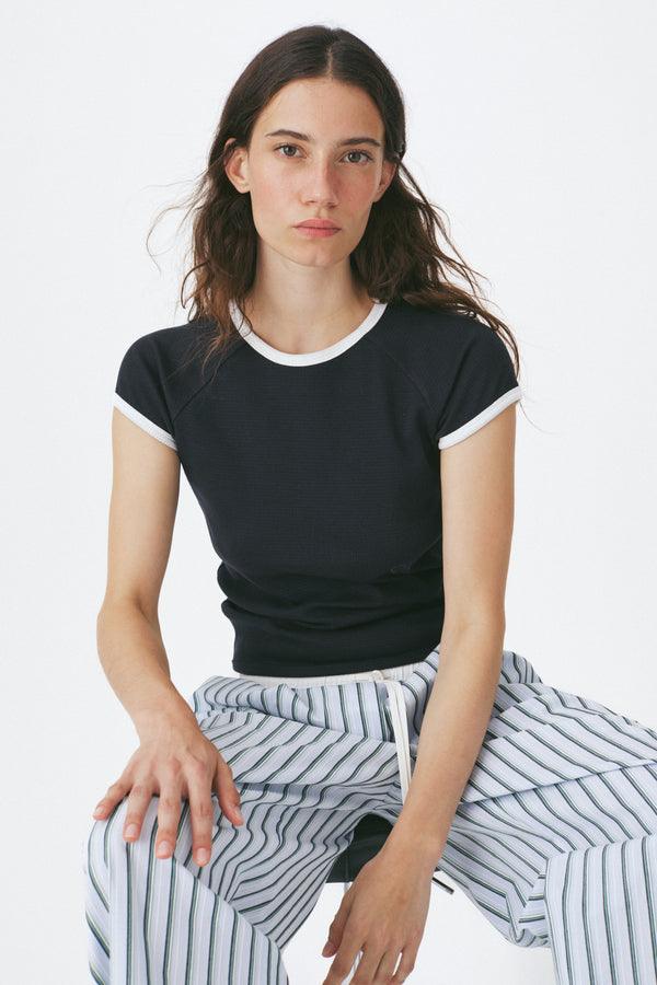 Enavant Ringer t-shirt in the color Navy/White
