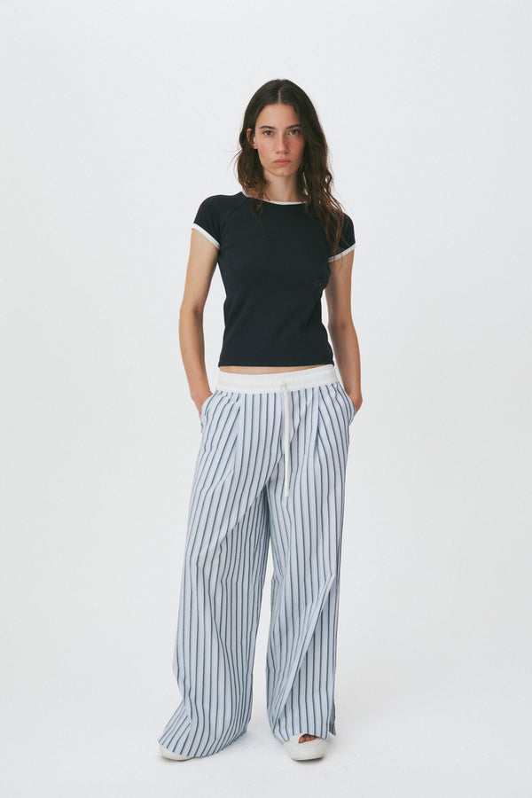 Enavant Ringer t-shirt in the color Navy/White