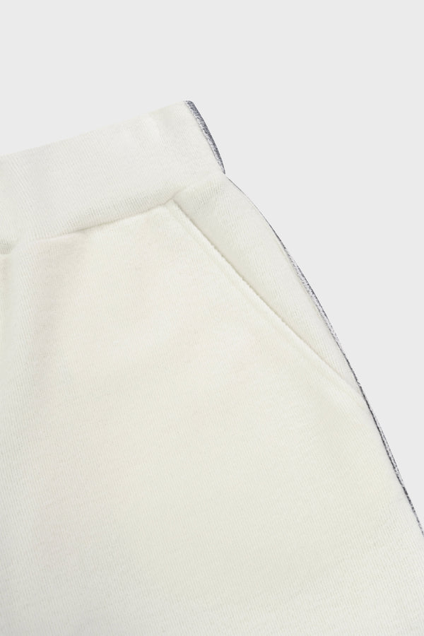Enavant SIDE TRIM SEMI-WIDE PANT in the color Cream