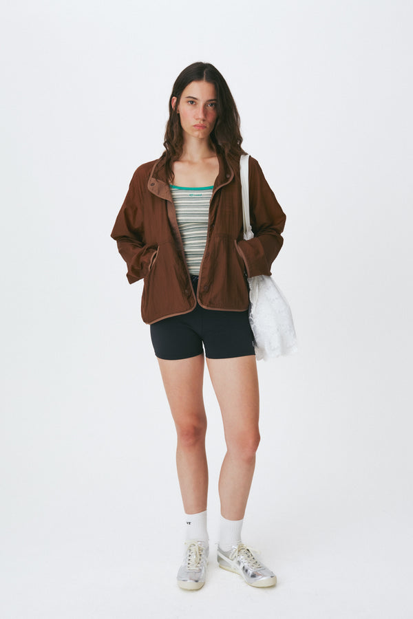 Enavant Sheer button-up windbreaker in the color Brown