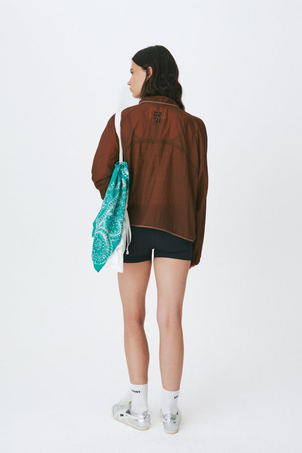 Enavant Sheer button-up windbreaker in the color Brown