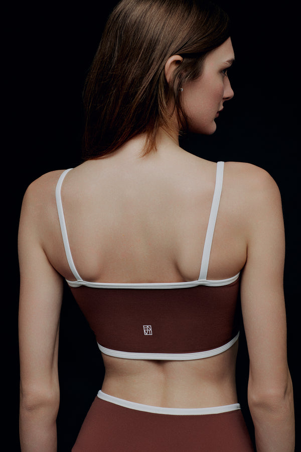 Enavant TRIM STRAP BRA TOP in the color Brown