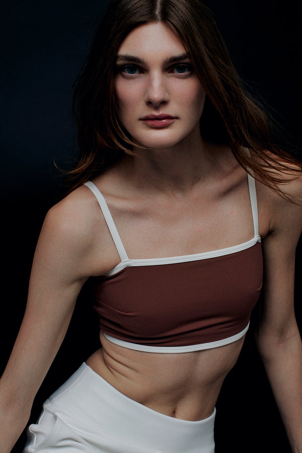 Enavant TRIM STRAP BRA TOP in the color Brown