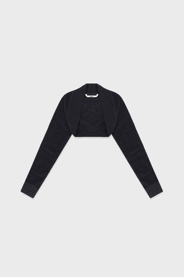 Enavant VELOUR KNIT SHRUG in the color Charcoal