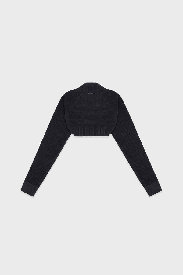 Enavant VELOUR KNIT SHRUG in the color Charcoal