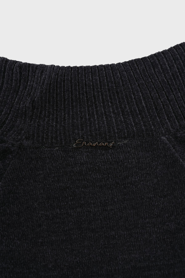 Enavant VELOUR KNIT SHRUG in the color Charcoal