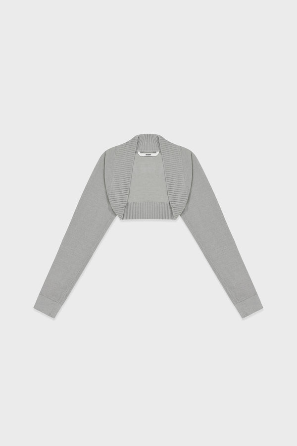 Enavant VELOUR KNIT SHRUG in the color Light Gray