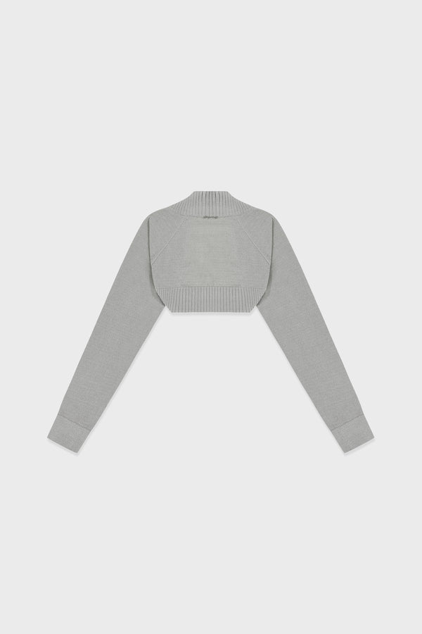 Enavant VELOUR KNIT SHRUG in the color Light Gray