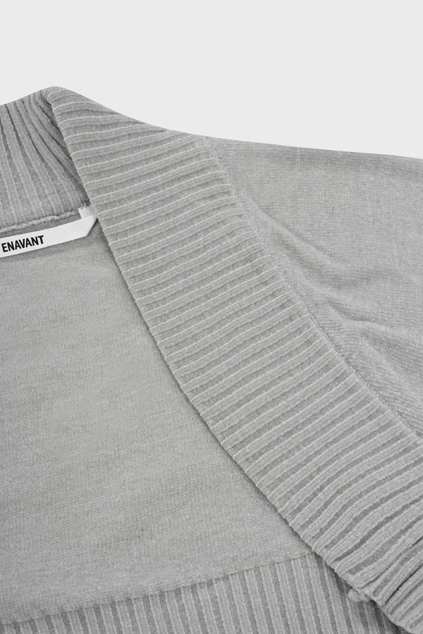 Enavant VELOUR KNIT SHRUG in the color Light Gray