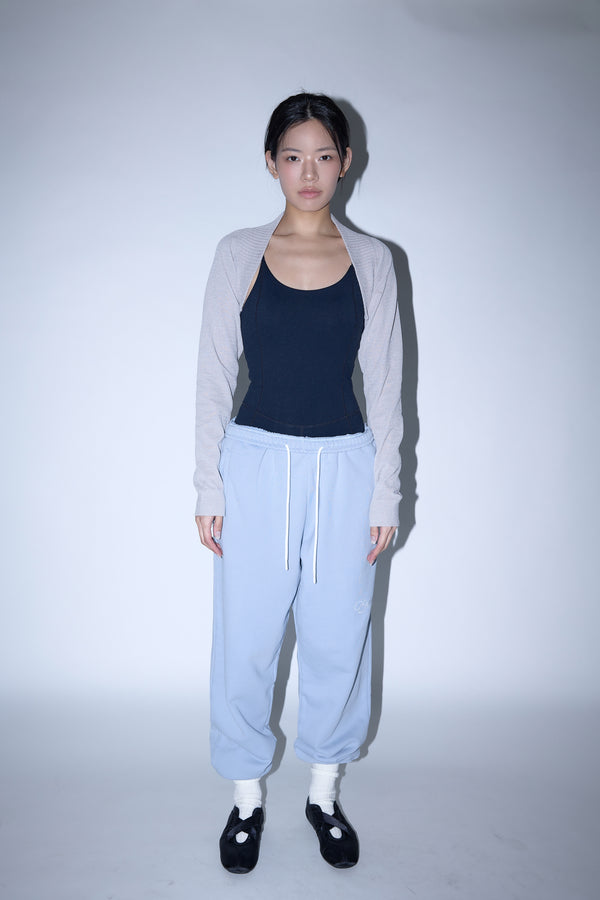 Enavant VELOUR KNIT SHRUG in the color Light Gray