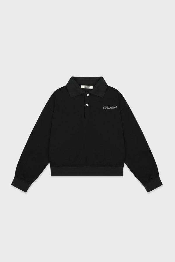 Enavant VICTORIA TERRY POLO TOP in the color Black