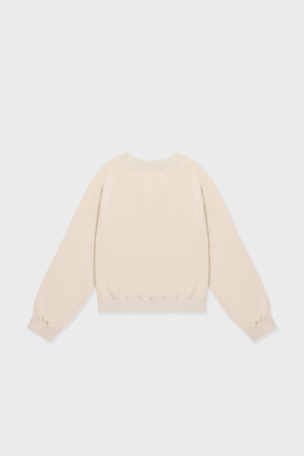 Enavant DYLAN V-NECK SWEATSHIRT in the color Coconut Beige