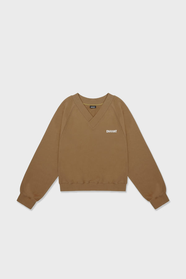 Enavant DYLAN V-NECK SWEATSHIRT in the color Tan