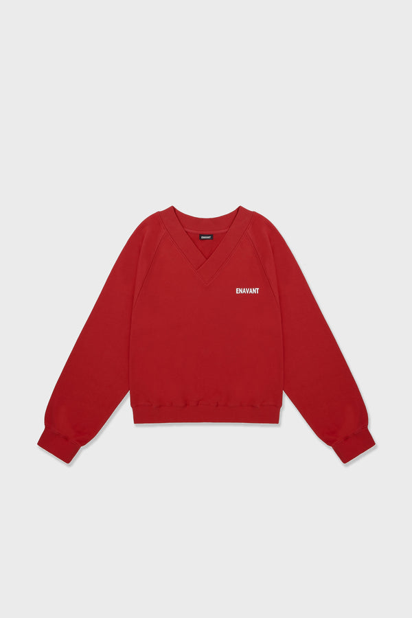 Enavant DYLAN V-NECK SWEATSHIRT in the color Red