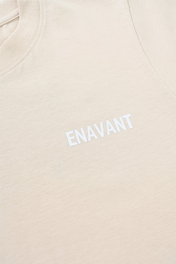 Enavant Enavant Cropped Cotton T-shirt in the color Beige