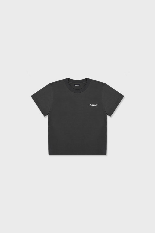 Enavant Enavant Cropped Cotton T-shirt in the color Dark Gray