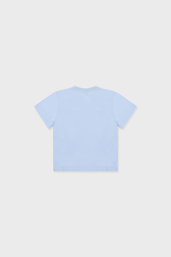 Enavant Enavant Cropped Cotton T-shirt in the color Sky Blue