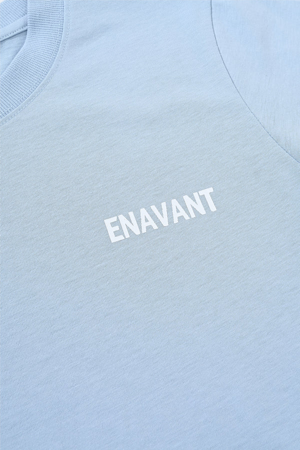 Enavant Enavant Cropped Cotton T-shirt in the color Sky Blue