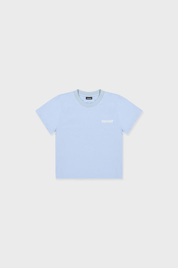 Enavant Enavant Cropped Cotton T-shirt in the color Sky Blue